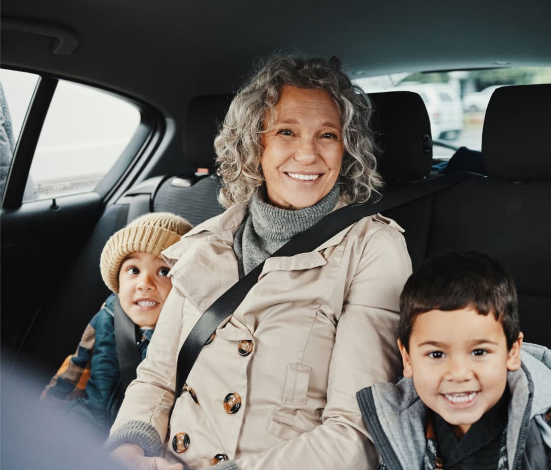 Passengers ride together in a Bonvia vehicle.